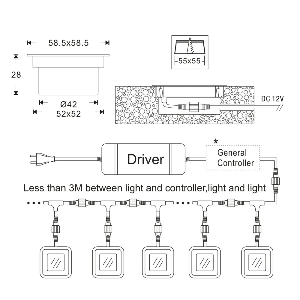 Светодиодная лампа для лестницы из нержавеющей стали 0 6 Вт 12 В постоянного тока