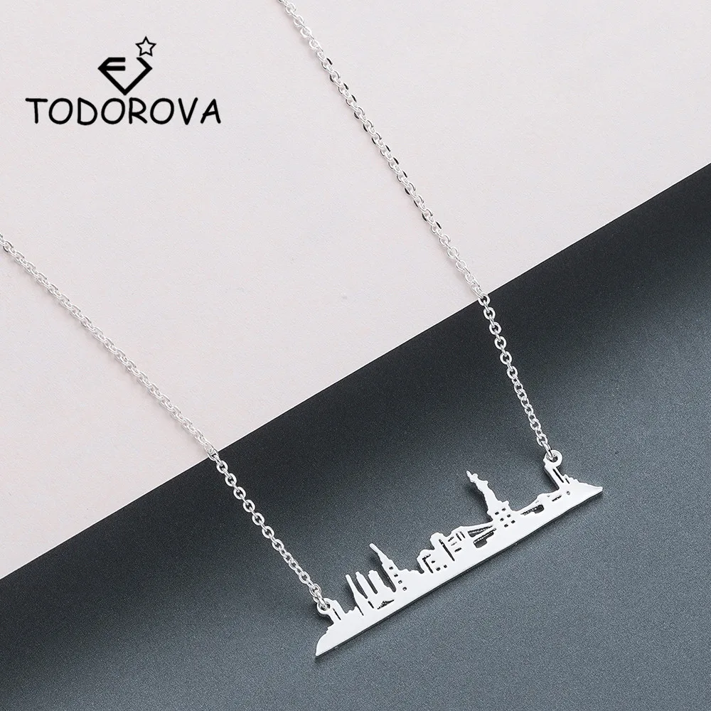 Ожерелье Todorova из нержавеющей стали с подвеской в виде Нью Йорка для женщин и