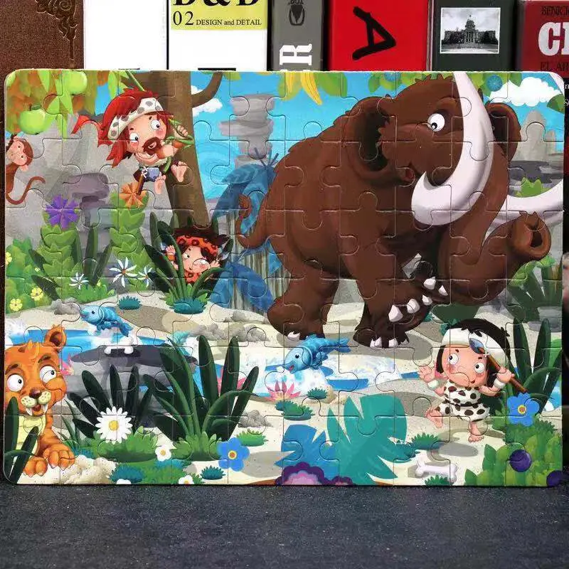 60 pieces style 3 Лидер продаж 1 шт 24/40/60 ломтик мелкие неострые игрушка-головоломка для детей Животные деревянные пазлы детские развивающие игрушки для детей - Цвет: 60 pieces style 3