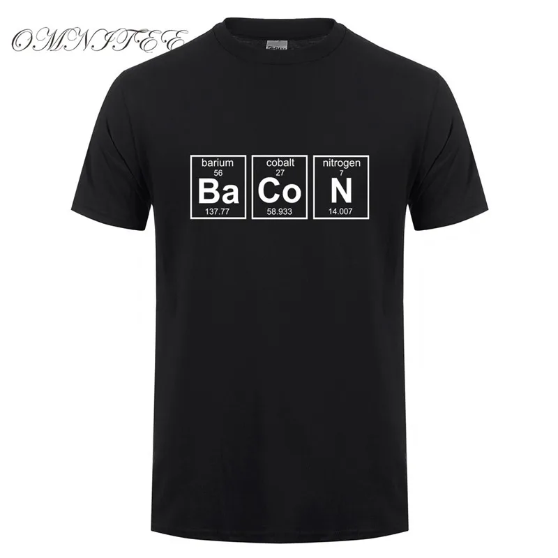 Omnitee летние Стиль химический бекон футболки для мужчин с коротким рукавом