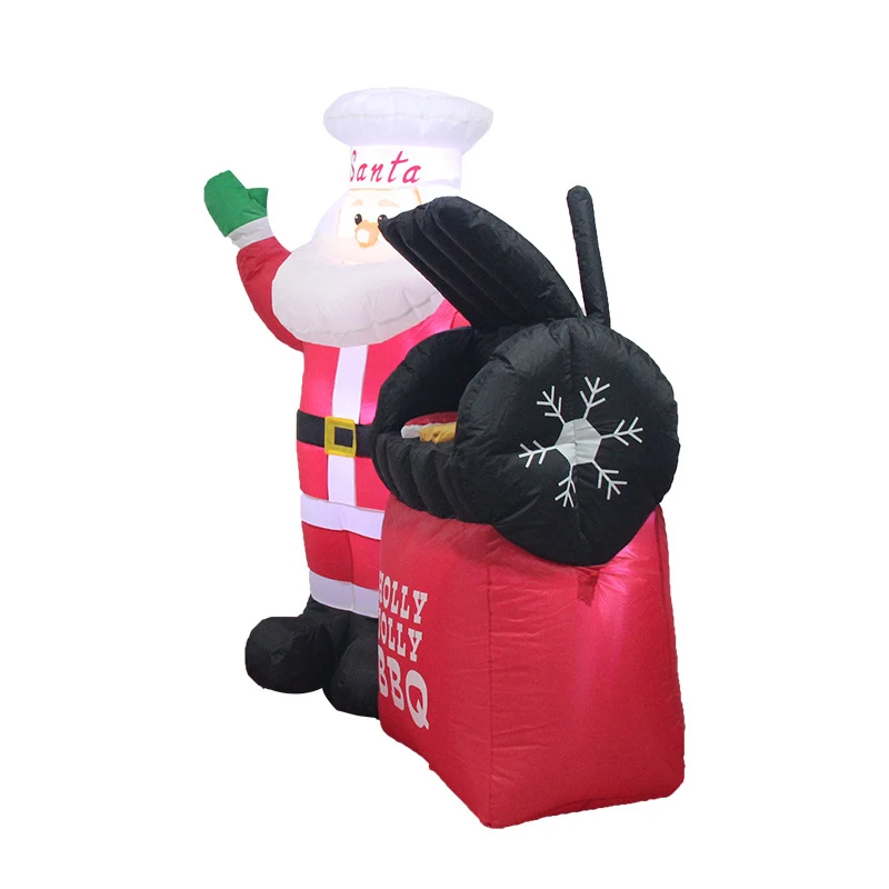 150cm Santa Claus Holly Jolly BBQ Giant Inflatable Outdoor Toys Christmas Party Decoration Led Lighted Blow Up For Super Market | Игрушки и
