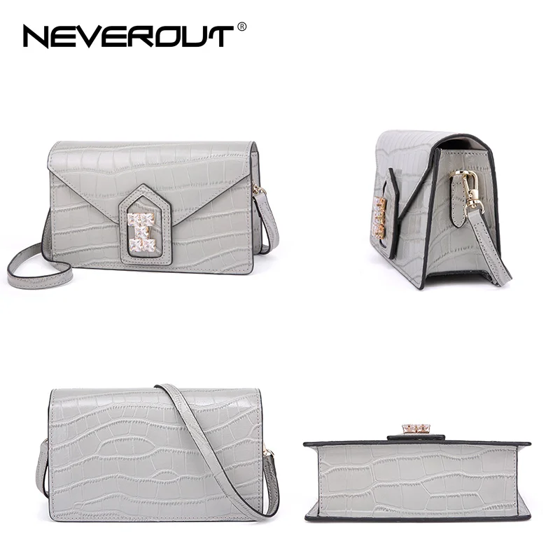 NEVEROUT/Роскошная стильная женская сумка на плечо из спилок кожи аллигатора с