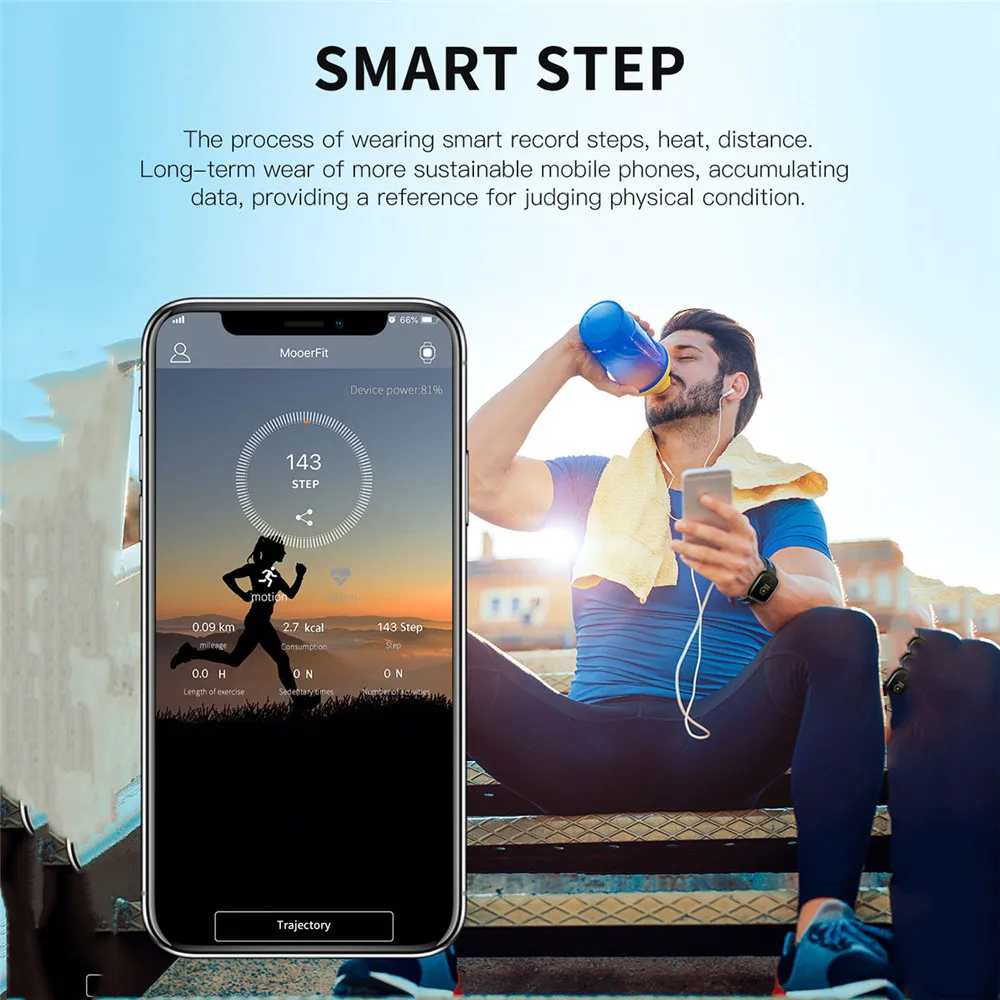 Waterproof IP67 Smart Watch DK03 Fitness Tracker Blood Pressure Band Heart Rate Wristband For Android IOS phone | Электроника