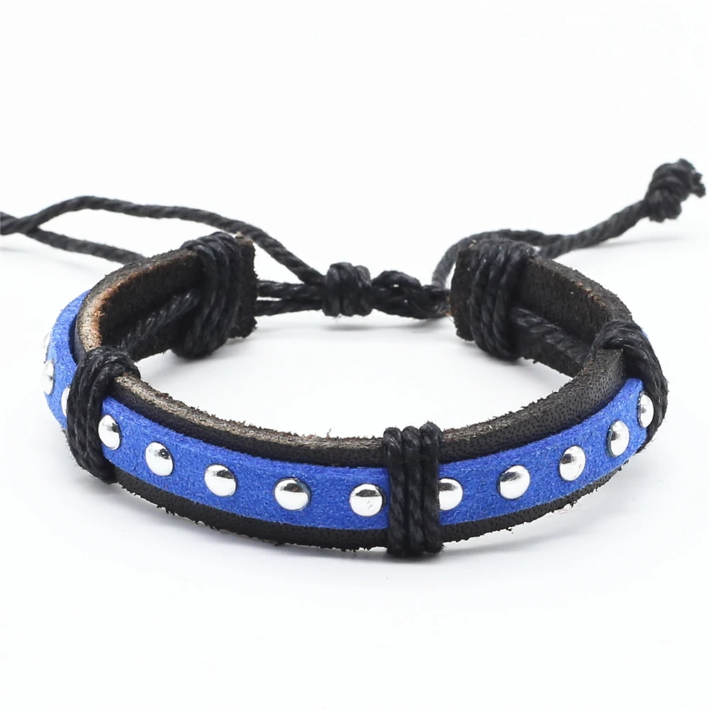 Женский браслет из натуральной кожи модный плетеный ручной работы в стиле панк с