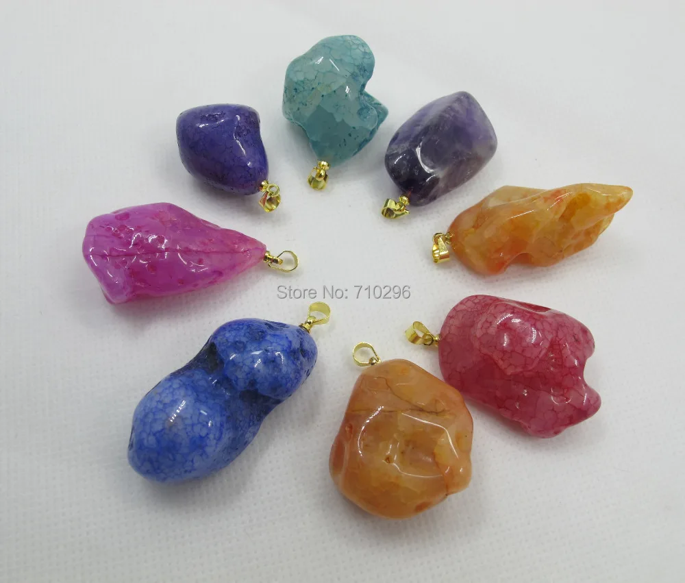 Wholesale 20pcs/lot Mixed stone Geode Pendant Polished Rough Agate Gem necklace | Pendants