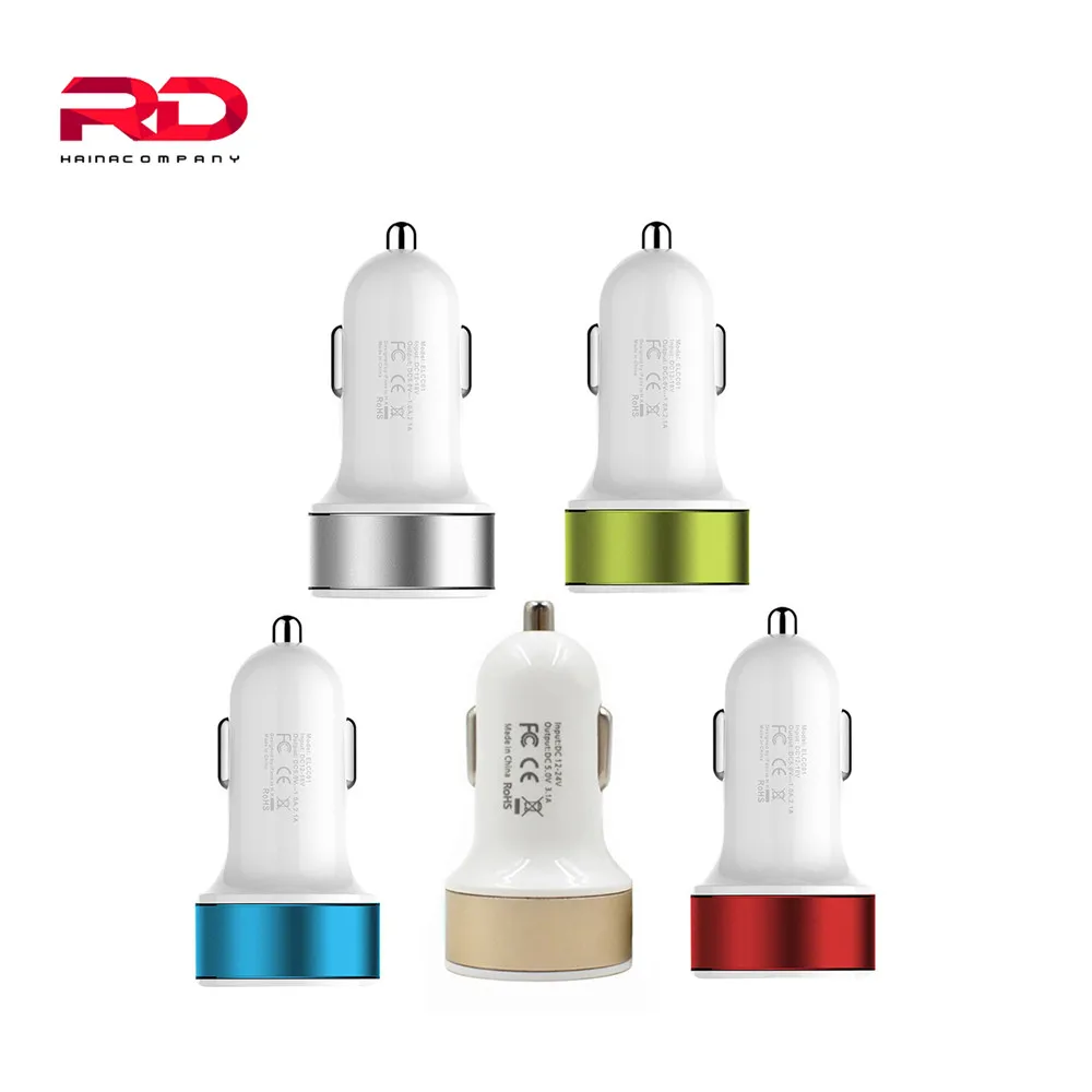 5 шт./лот автомобильное зарядное устройство с двумя USB и адаптер для прикуривателя