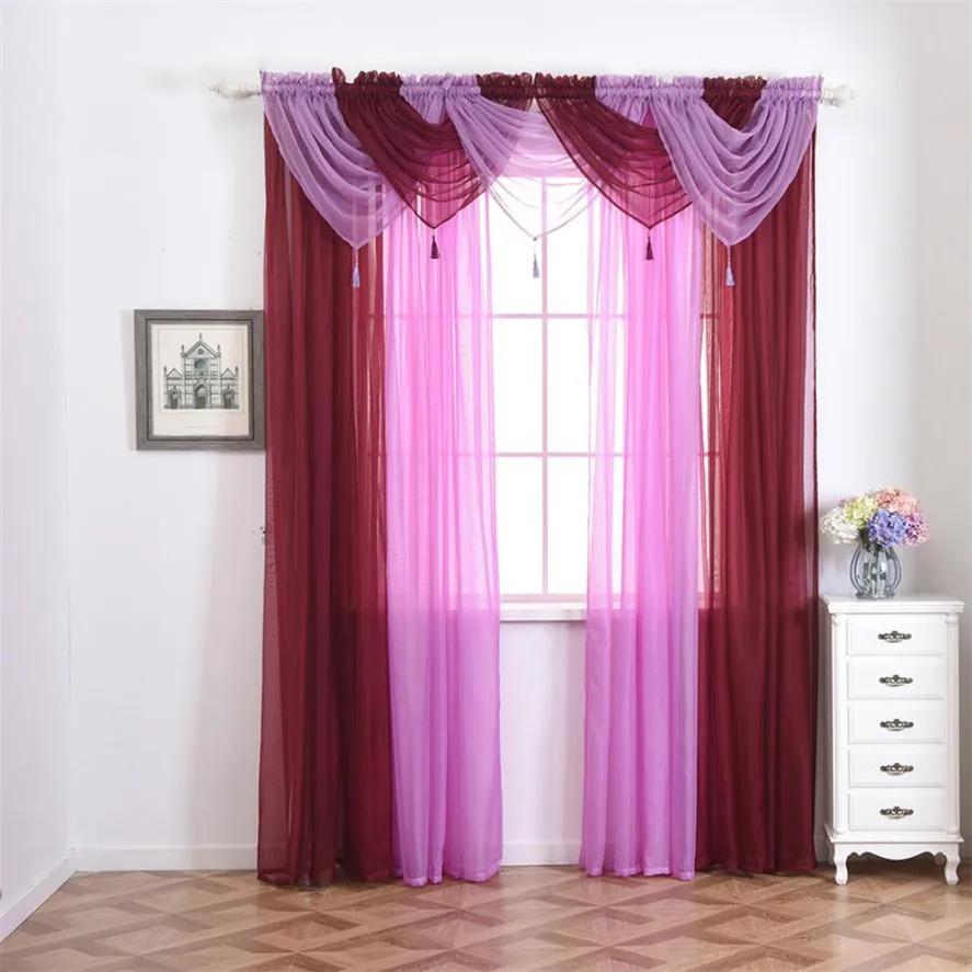 Ouneed 1 шт. 45*45 см современная вуаль занавески лоскуты все цвета Pelmet Valance сетчатые s