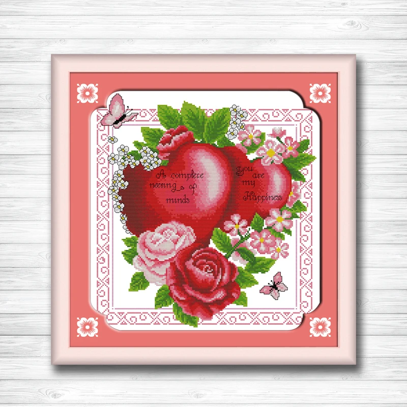 Набор для вышивки крестиком с надписью Closer hearts love 14CT 11CT|counted cross stitch kits|counted stitchcross