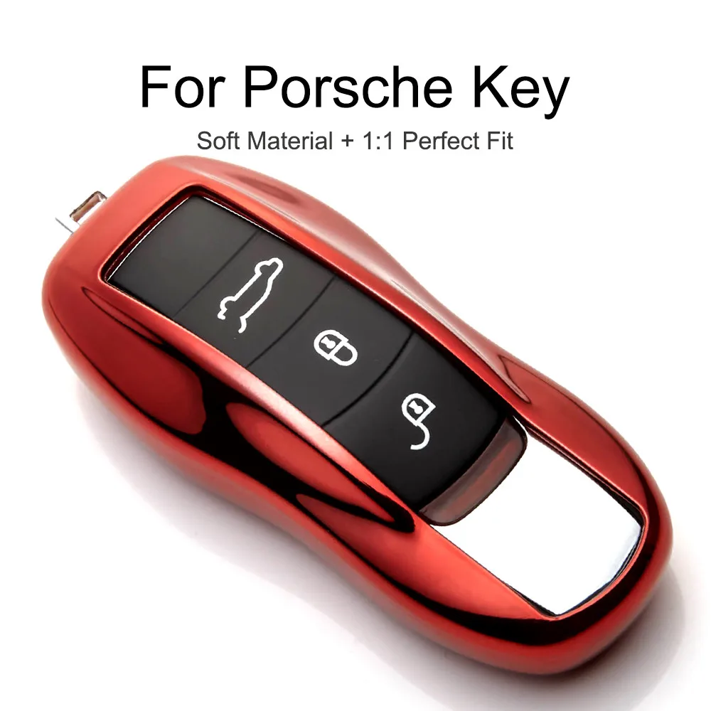 Защитный чехол для автомобильного ключа из ТПУ кожаный Porsche Cayenne Boxster 986 987 Panamera Macan