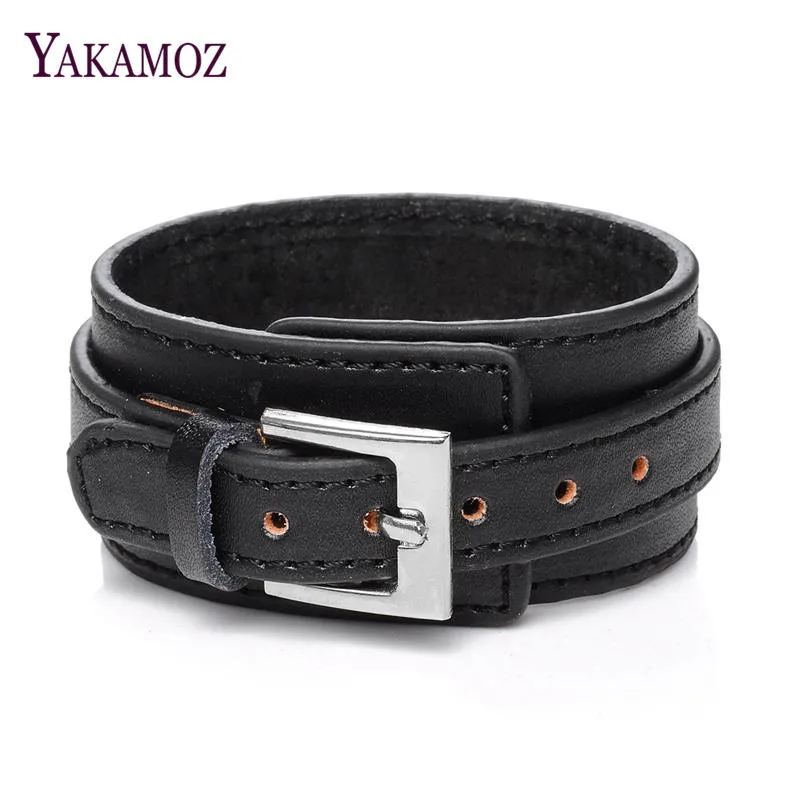 Мужские ювелирные изделия YAKAMOZ винтажный браслет из натуральной кожи Pulsera панк с