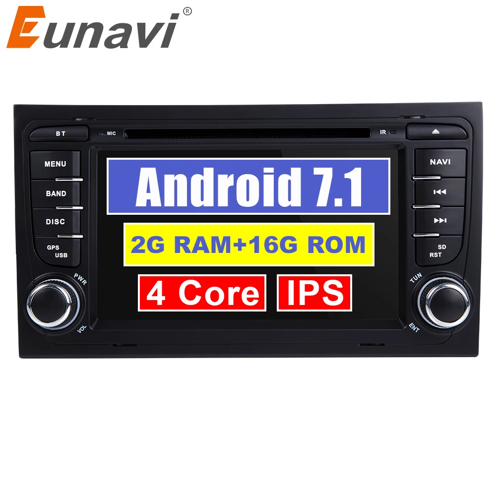 Eunavi 2 din 4 ядра Android 7 1 автомобильный DVD для Audi A4 S4 RS4 8E 8F B7 B9 SEAT EXEO DAB +/Wi Fi BT SWC Поддержка