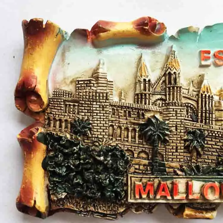 Europe Spain Mallorca ancient palace three-dimensional landscape travel memorabilia magnetic stickers refrigerator sticker | Дом и сад