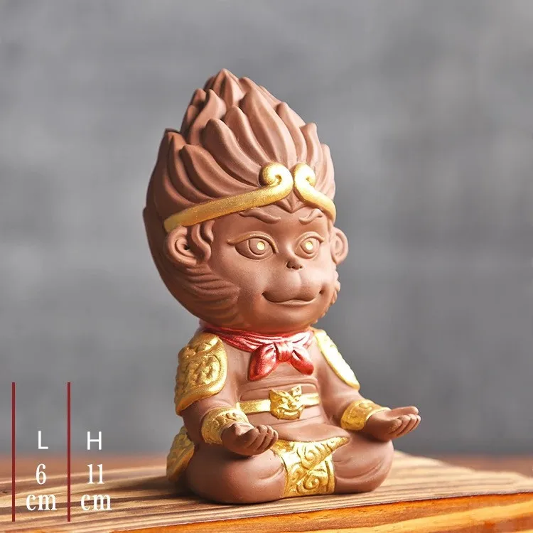 B Фиолетовый Глиняный чайный набор для домашних животных Король обезьян маленькие украшения креативный чайный набор бутик меняющий цвет чайное украшение для чайного подноса - Цвет: B