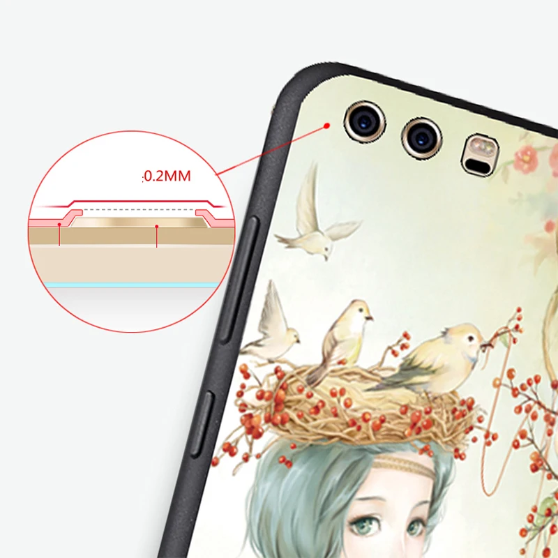Huawei p10 plus Case Original Cover for Bag Skin Wolf Fish Skull Fundas 100% |
