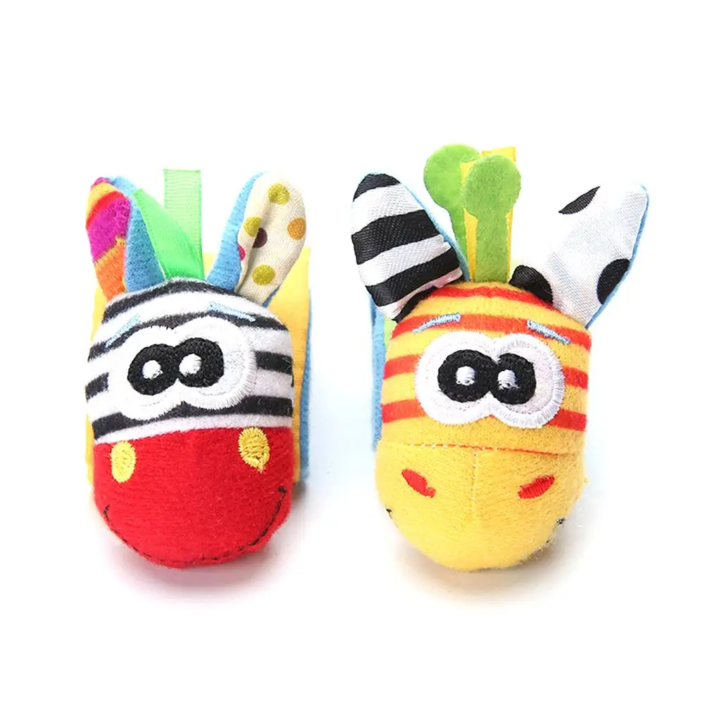 Wrist Strap Rattles Animal Socks Toy New A Pair 2pcs/set Baby Infant Soft Handbells Hand Foot Developmental Toys 0-12Months