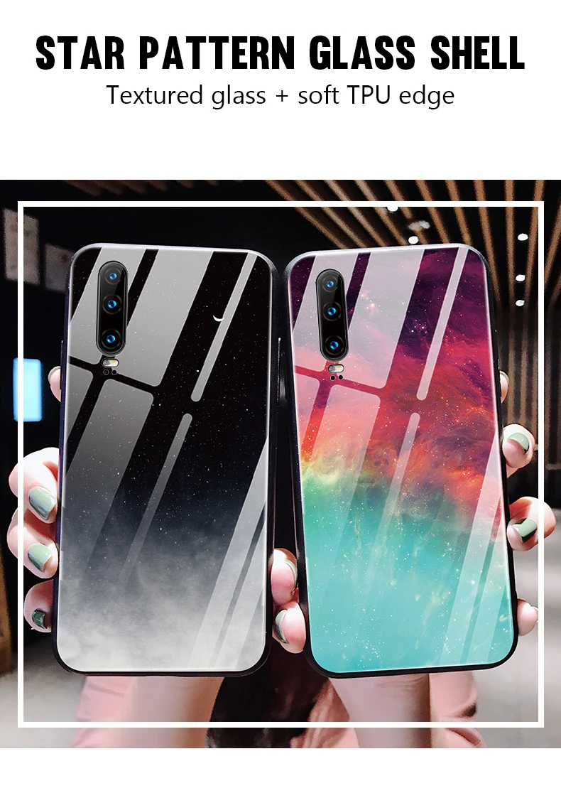 Модный чехол из закаленного стекла для huawei mate 20 10 Lite Nova 4 3 3i Honor 7A 7C Pro Y5 Y6 Prime P Smart чехол цветной чехол