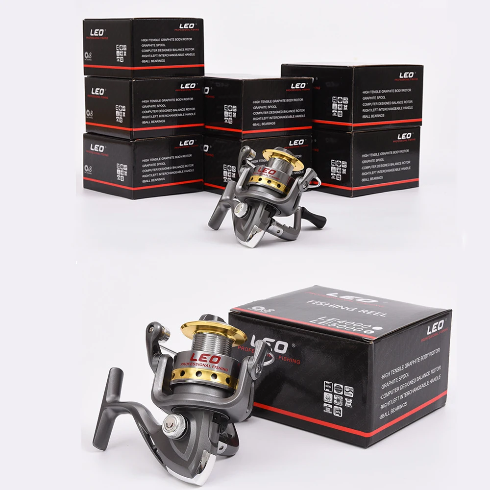 2017 New Style LEO Fishing Reels LE1000- 7000 Series Fake Bait Metal Pre-loading Spinning Wheel Sea 5.5:1 Gear Ratio | Спорт и