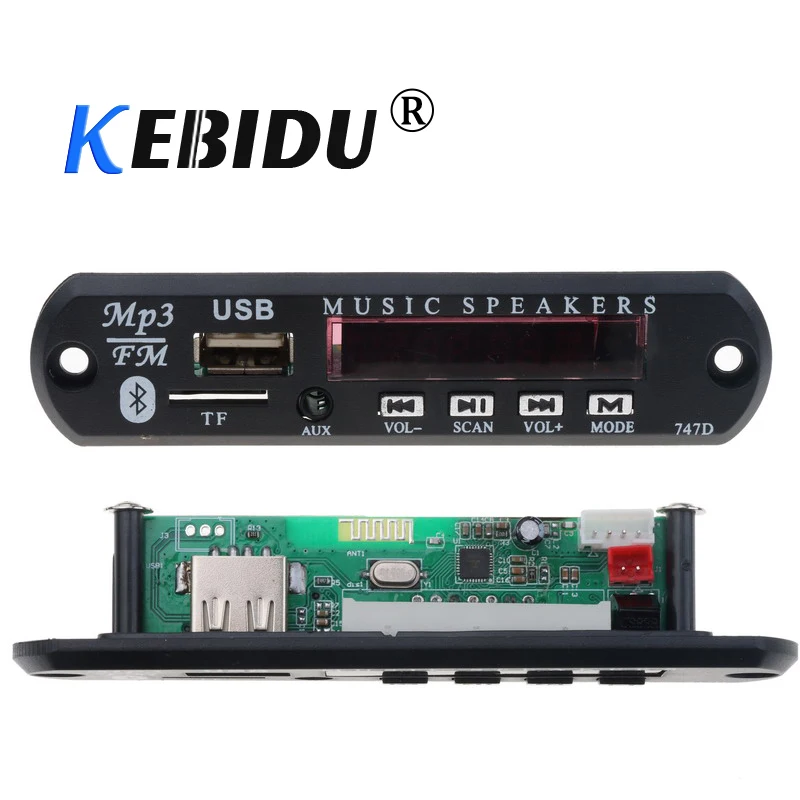 Автомобильный MP3 WMA декодер Kebidu плата беспроводной аудио модуль Bluetooth USB TF радио 12