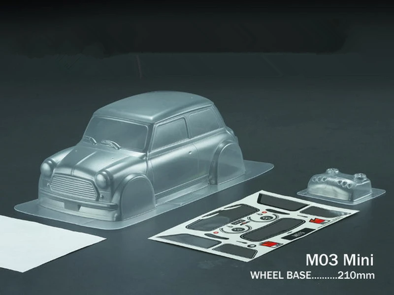 1/16 прозрачный ПВХ RC корпус автомобиля мини M03 колесная база 210 мм для Tamiya YOKOMO HPI шасси DIY RC автомобиль