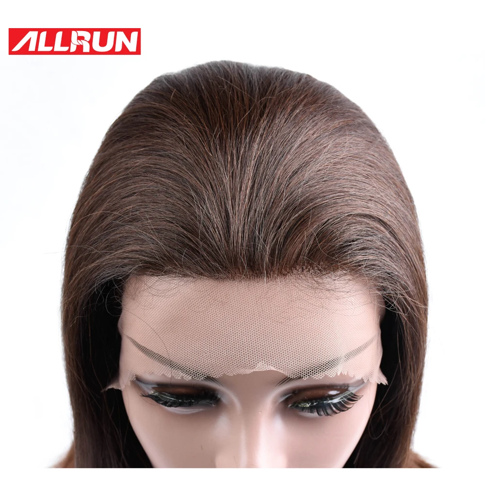 Allrun парики из натуральных волос на кружеве бразильский Боб прямые человеческие