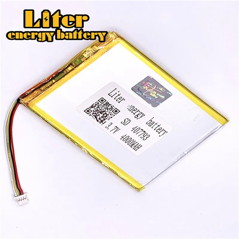 Штепсельная Вилка 1 0-4 P 3 7 V 407793 4000mah фабрика высокое качество литий-полимерная