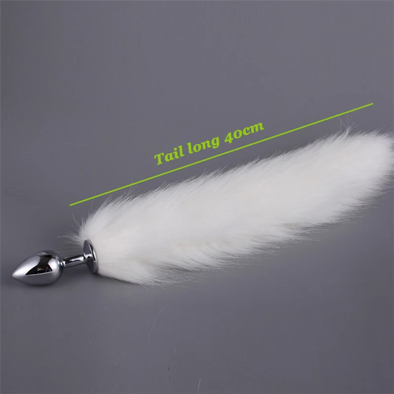 Artificial White Fox Tail Metal Anal Plug S/m/l Size Adults Sex Toys Stimulation Long Buttplug Massager. | Красота и здоровье