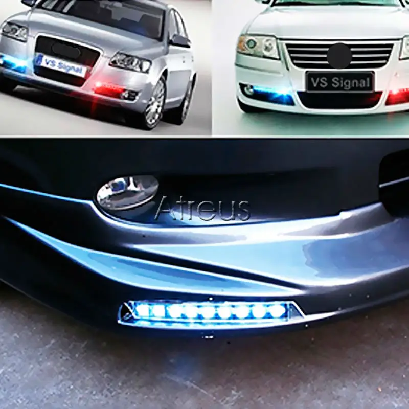 EALEN1Pair автомобиля 12V светодиодный Габаритные огни DRL противотуманный фонарь белый