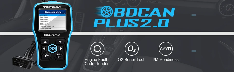 TOPDON OBDCAN PLUS 2,0 OBD2 сканер автомобильный диагностический инструмент автомобильный код читатель Pro Полные функции OBDII как CR6001 AL519