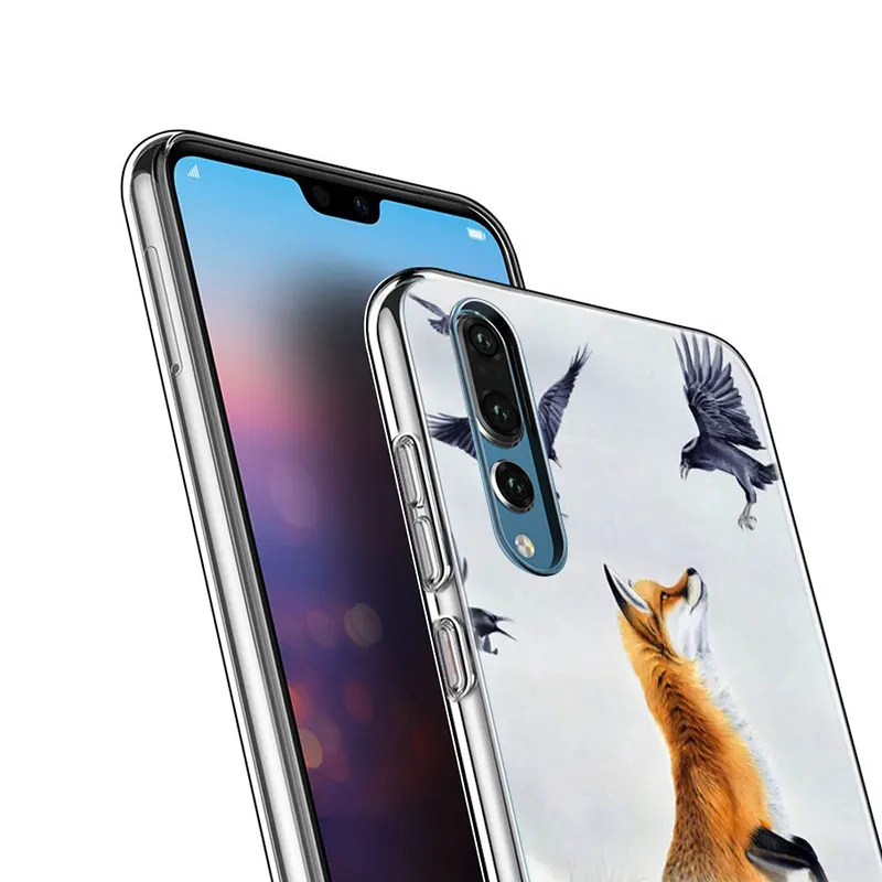 Горячее животное лиса мягкий силиконовый чехол для телефона huawei P30 P20 Pro P10 P9 P8 Lite P Smart Z Plus NOVA 3 3i Модный чехол