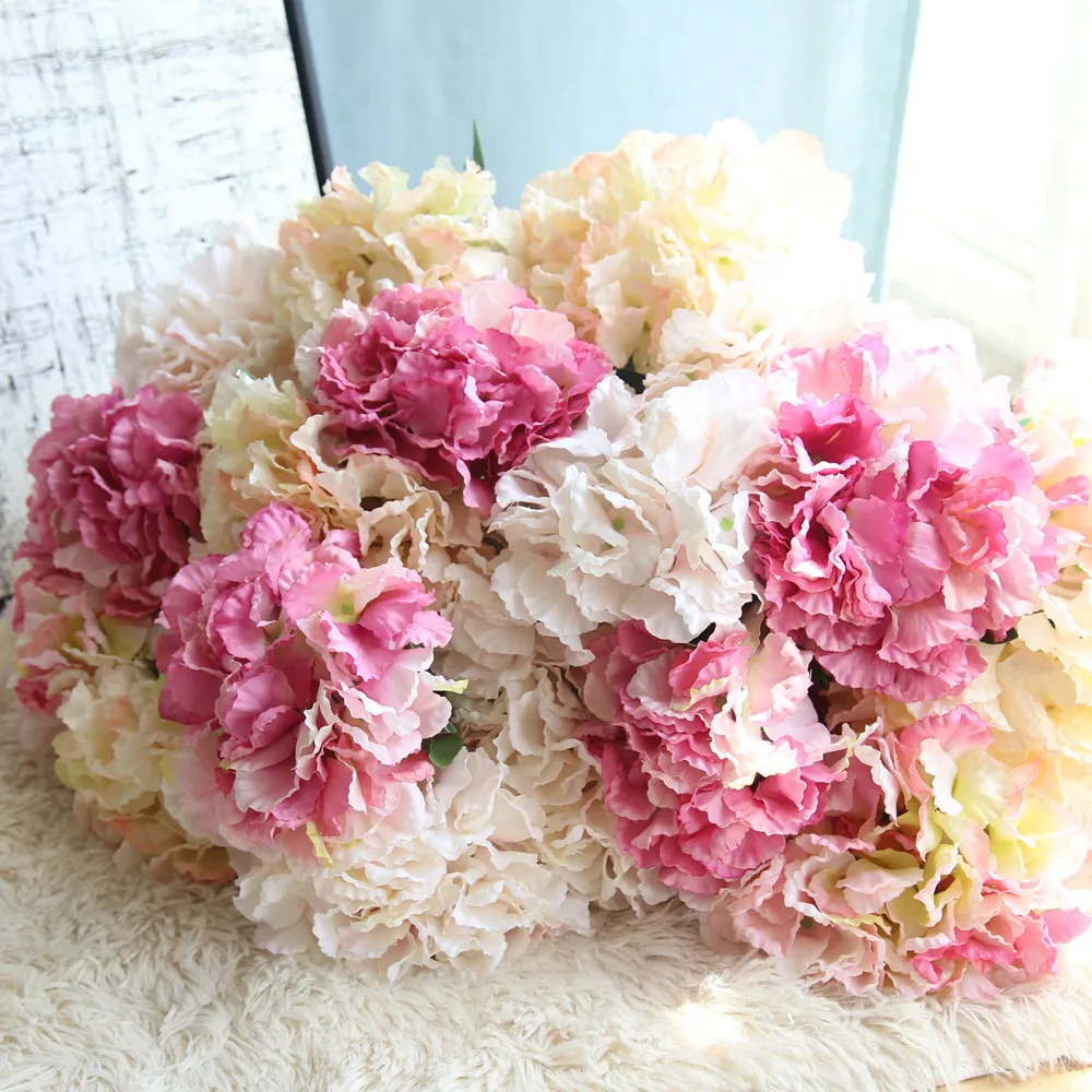 High Quality Artificial Silk Fake Flowers Peony Floral Wedding Bouquet Bridal Hydrangea Decoration DIY Favors Home De D1 | Дом и сад