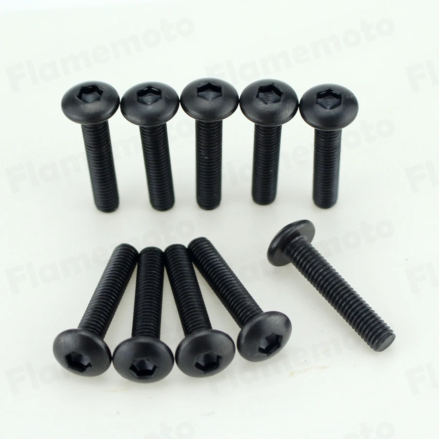 Болты из стали для мотоцикла черные M5 x 25 мм 10 шт.|bolt eye|bolt seriesscrew piercing |