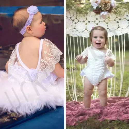 На возраст от 0 до 18 месяцев белый кружевной комбинезон для младенцев маленьких