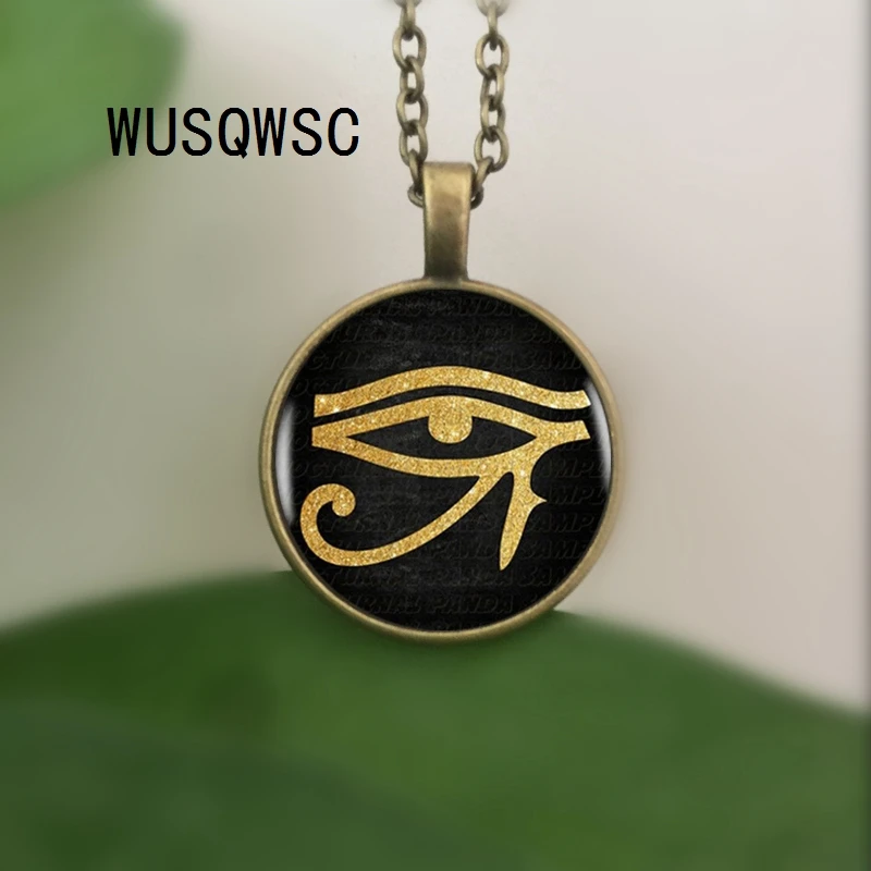 WUSQWSC древний Египетский Глаз Хоруса глаз РА Символ Кулон стекло колье эффектное