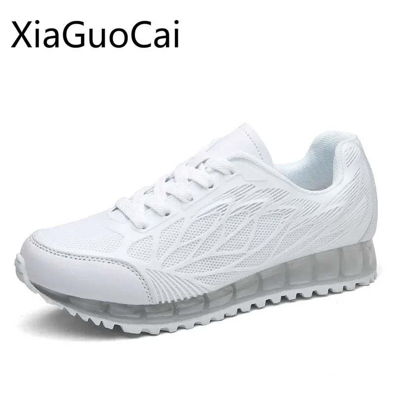 Женские кроссовки для бега дышащие сетчатые на шнуровке без каблука