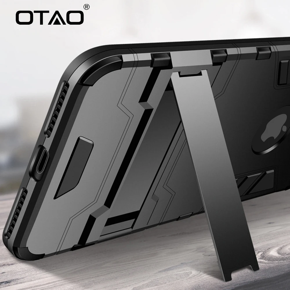 OTAO Shockproof Armor Phone Case For Apple iphone X 8 7 6 6S Plus Cases Luxury TPU Protective Hard Cover 5 5S Coque |