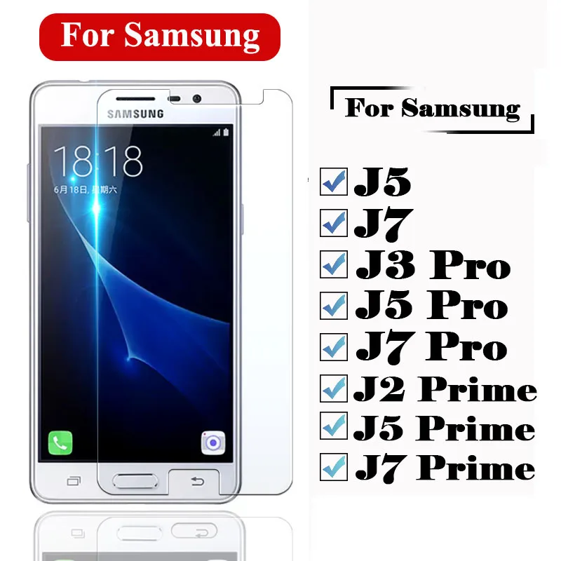 Verre tremp Защитное стекло для samsung j7 galaxy j5 j3 j2 pro prime закаленное экрана j 2 3 5 7j защитная