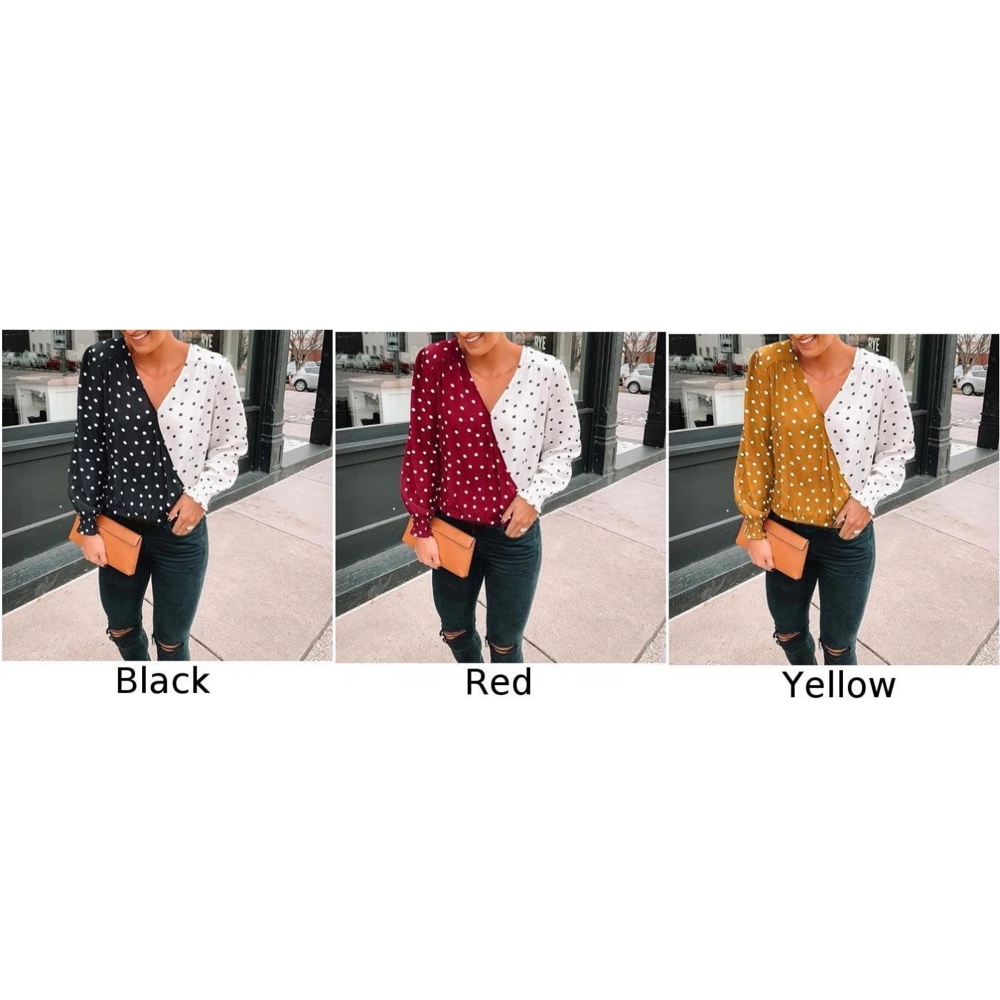 Женские топы с v-образным вырезом и длинным рукавом женская блузка праздничная