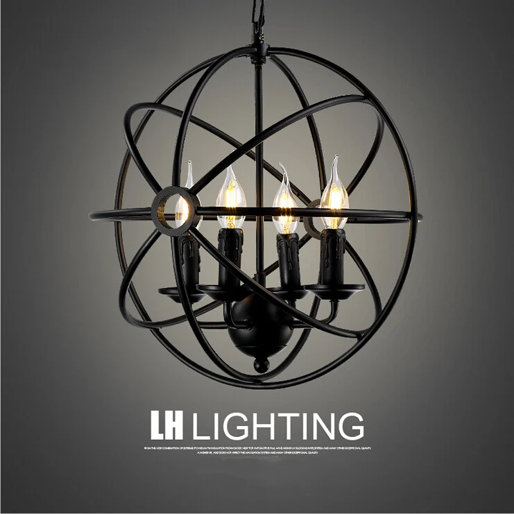 Люстра железная в стиле ретро креативная ретро-лампа индастриал для ресторанов и