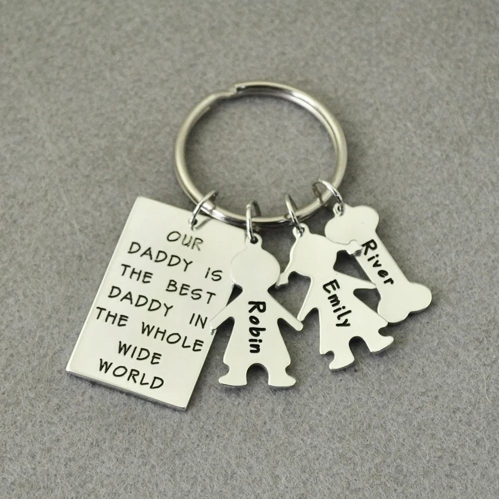

Personalized Key Chain, Custom Daddy Key Chains, Personalised Daddy Keyring, Custom Names, Gift for Daddy, Fathers Day Gift