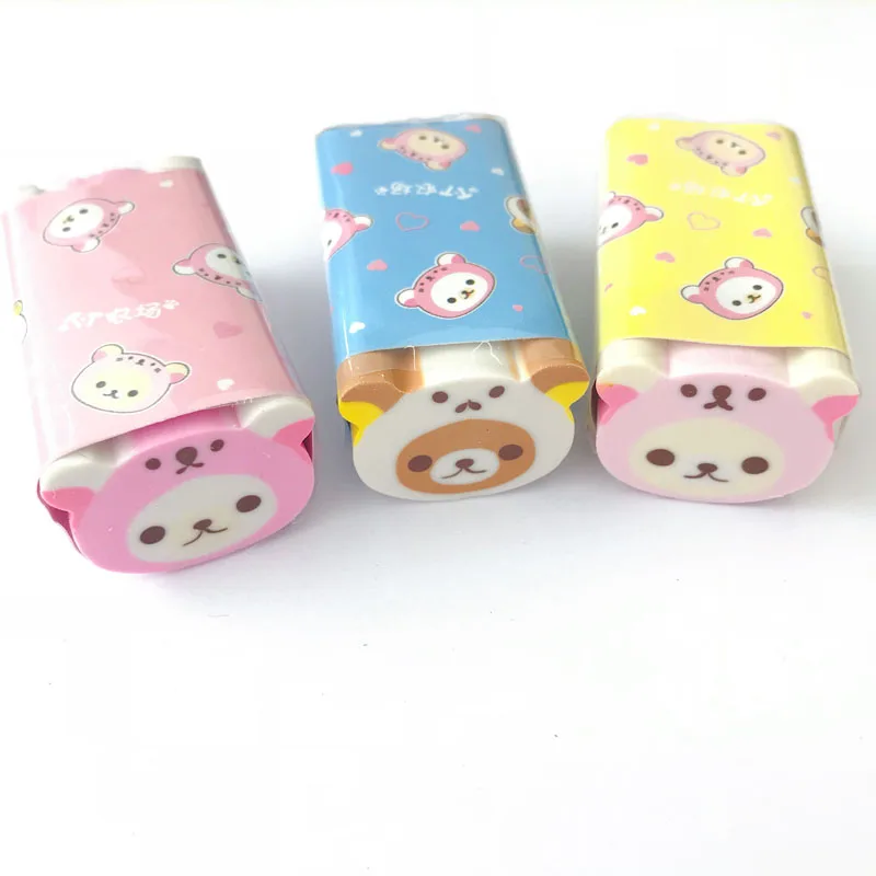 1 шт. милый ластик в виде медведя миниатюрные школьные принадлежности