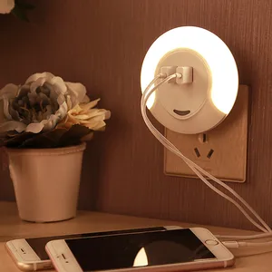 night light with 2 usb port for mobile phone charger sensor night led lamp for children bedroom living room indoor lighting free global shipping