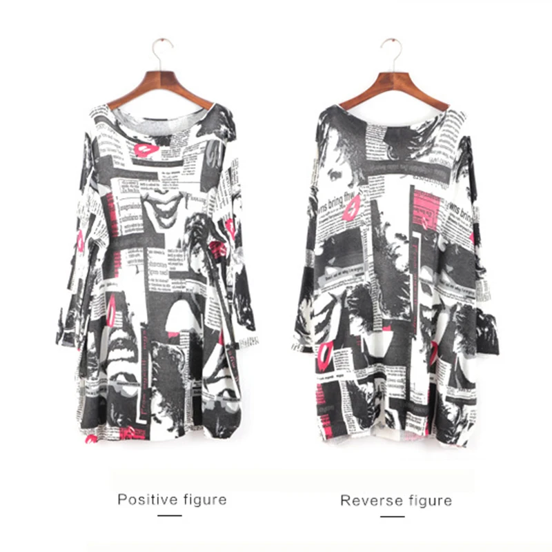 XIKOI Fashion Oversized Knitted Sweaters Women's Clothing Pullovers Jumpers Slash Neck Batwing Sleeve Long Print Sweater Shirts | Женская