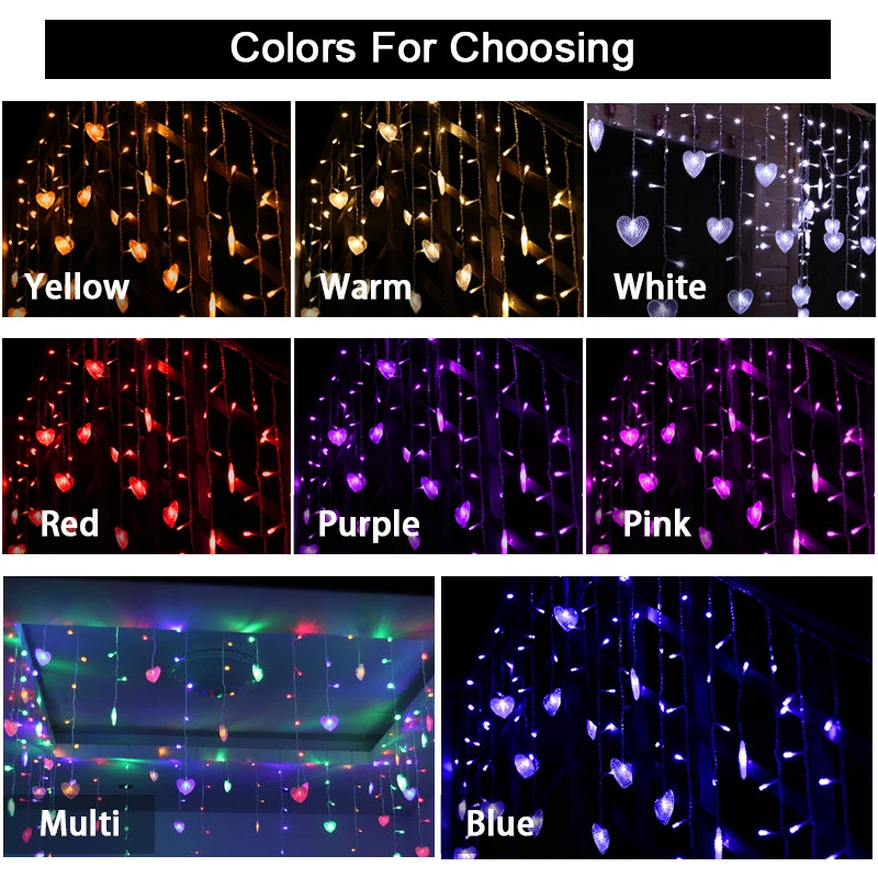 СВЕТОДИОДНАЯ Гирлянда занавеска JULELYS Рождественская гирлянда в форме сердца