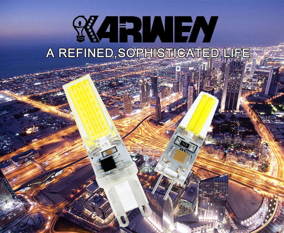 KARWEN 10 шт./лот светодиодный COB G4 G9 E14 лампочка димируемая AC/DC 12 В 220 В 6 Вт 9 Вт 360 Угол луча заменить галогенные лампы люстра огни