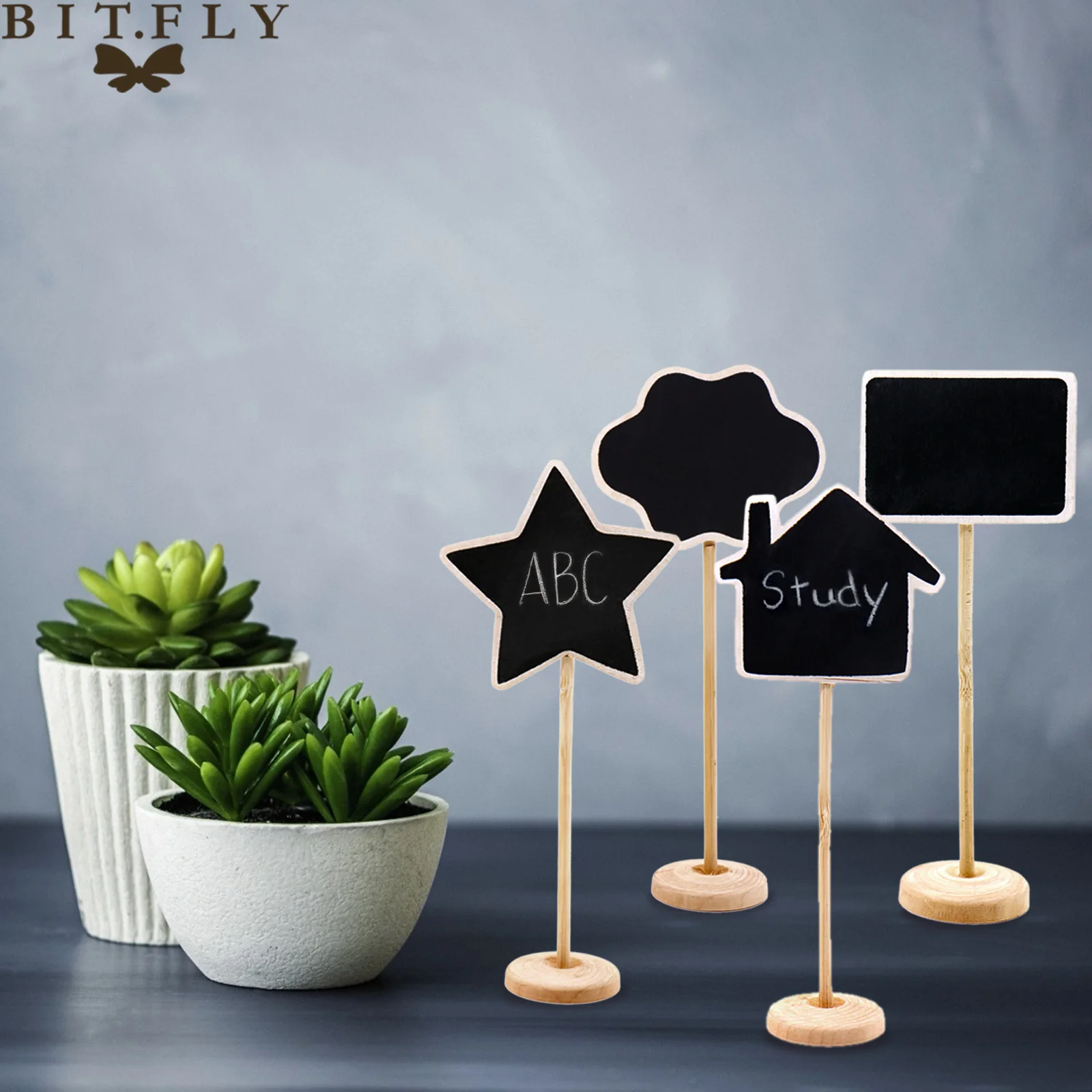 1 шт. Деревянный Мини мел доска с подставкой Звездный дом облако квадратная форма