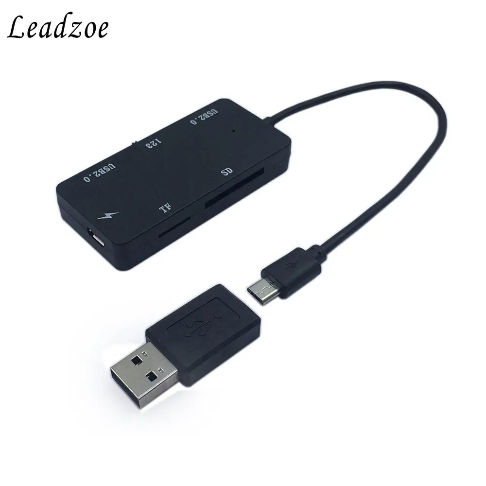Leadzoe Micro USB OTG зарядный концентратор SD TF кард-ридер Кабель-адаптер с переключателем