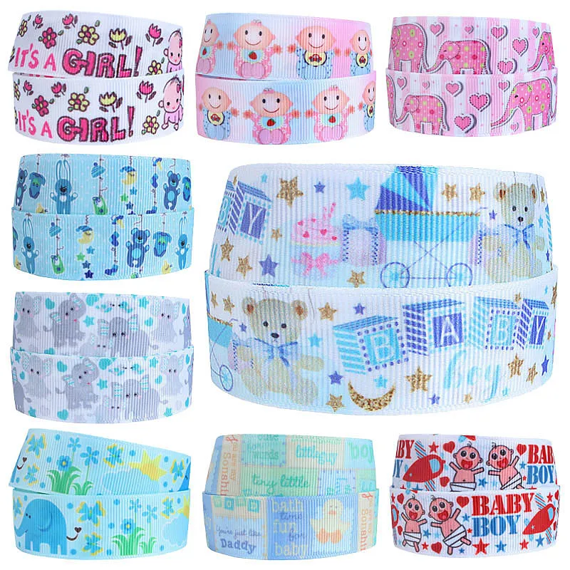

FLRA Ribbon (50 yards/lot) Cartoon character cute elephant printed grosgrain ribbon for kids DIY