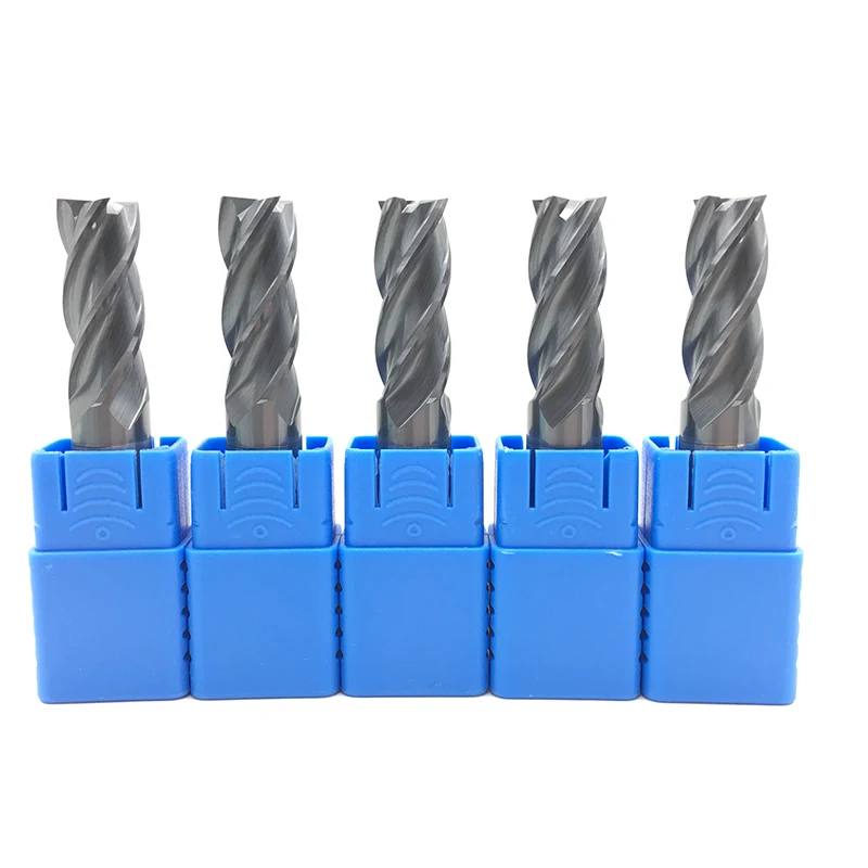 

5PCS HRC50 4Flute 12mm Solid Carbide Endmill 75mm 100mm Long end mill Standard Length Side milling Slotting Profiling face mill