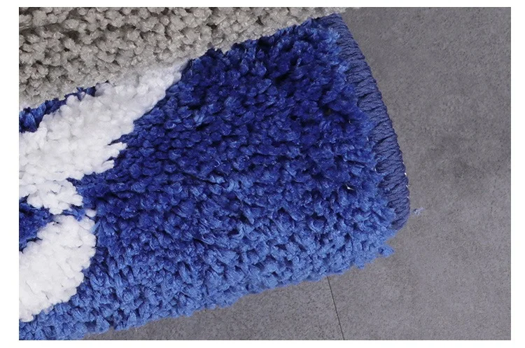 Черные длинные геометрические клетчатые коврики из микрофибры для спальни