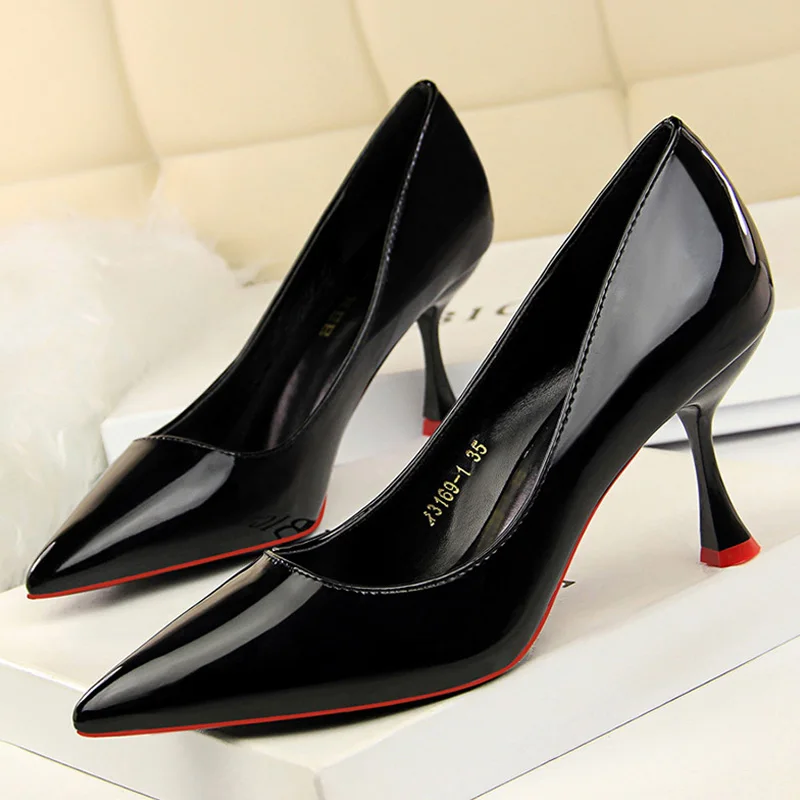 Женские туфли лодочки из лакированной кожи женская обувь на высоком каблуке